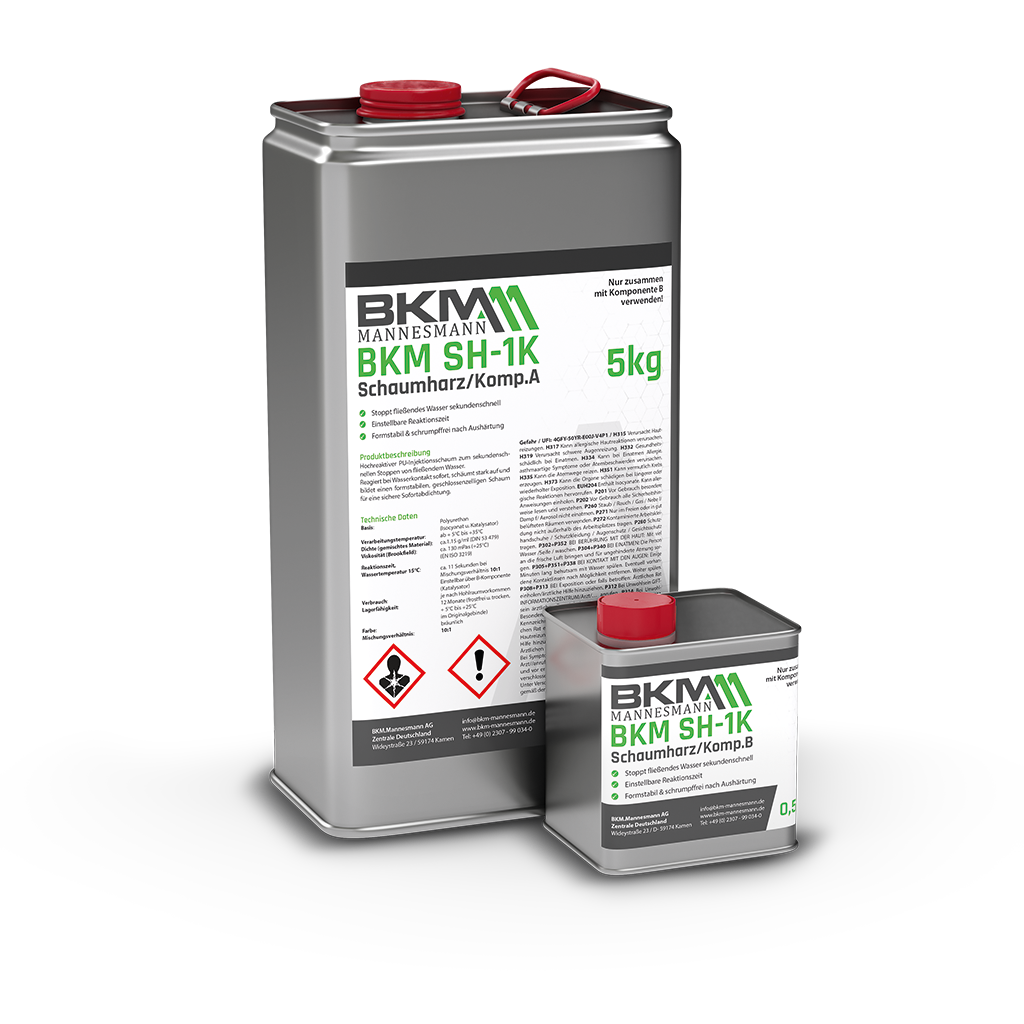 produkt_BKM_SH-1K_Kombigebinde_Schatten_DE.png BKM SH-1K Schaumharz gegen eindringendes Wasser, Zinn, Zinn