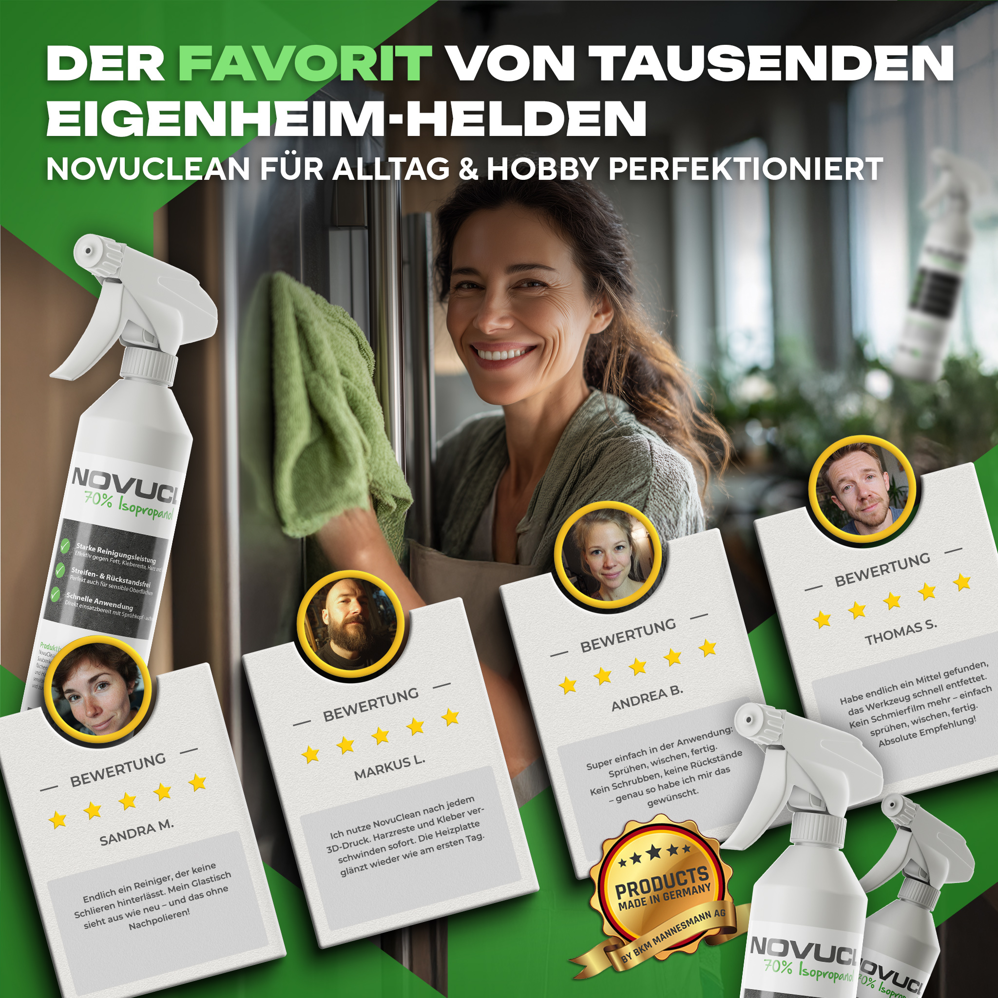 listing-images-novuclean-6.jpg reiniger, spray, flasche, bewertung, bewertungs-karten, Reinigungsprodukt, Sprayflasche, Isopropanol, Küchenreinigung, Bewertungen-Anzeige, Reinigungsprodukt, Spray, Fleckenentferner, Glasflasche, Isopropanol 70%