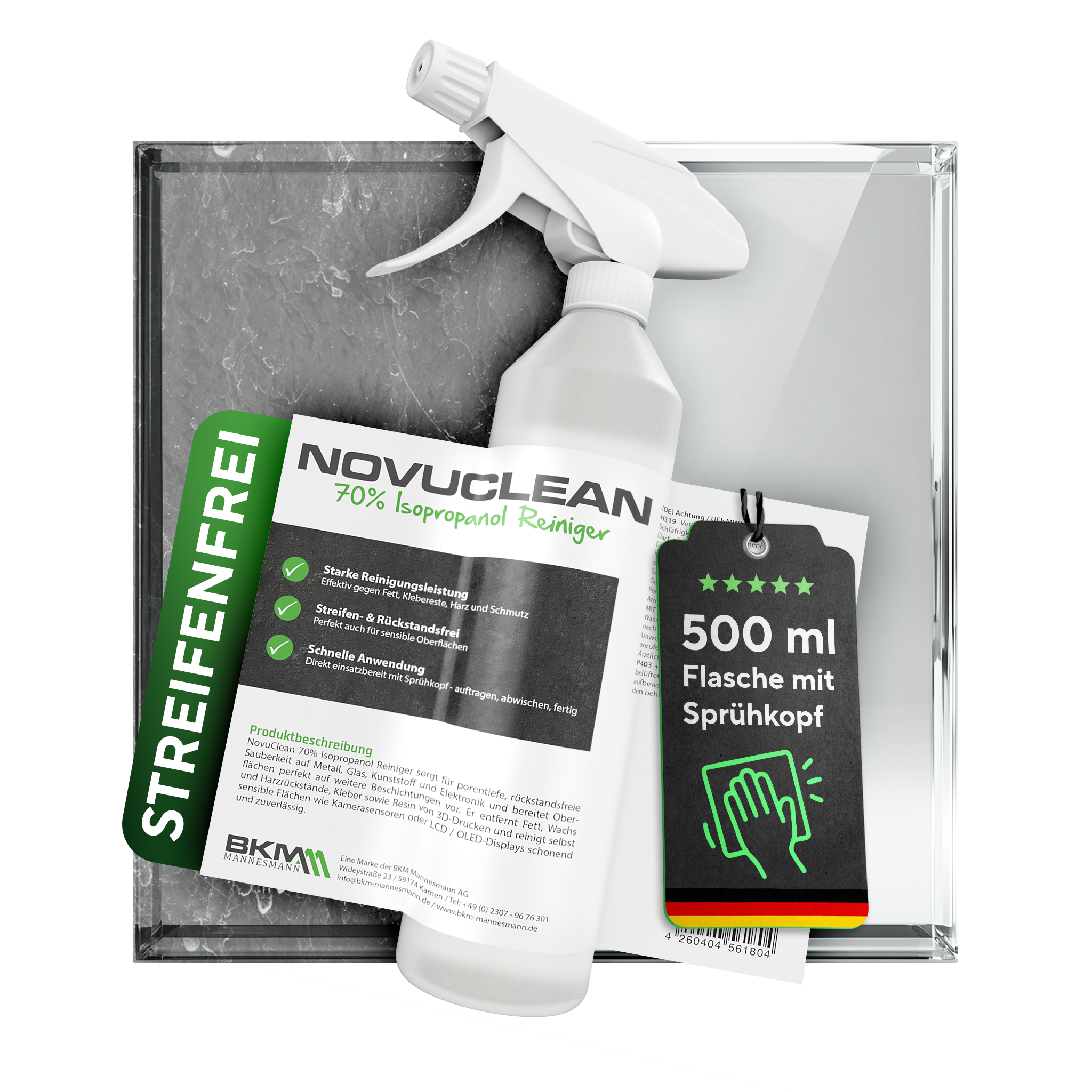 NovuClean - Reiniger für Haushalt & Hobby, Werbung, Plakat, Flasche, Zinn, Werbung, Plakat, Flasche, Zinn