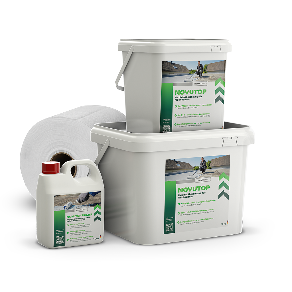 NovuTop Set - Flachdachabdichtung - Garagen und Carports, Abdichtung, Dach, Eimer, Absteg, Kunststoffbehälter