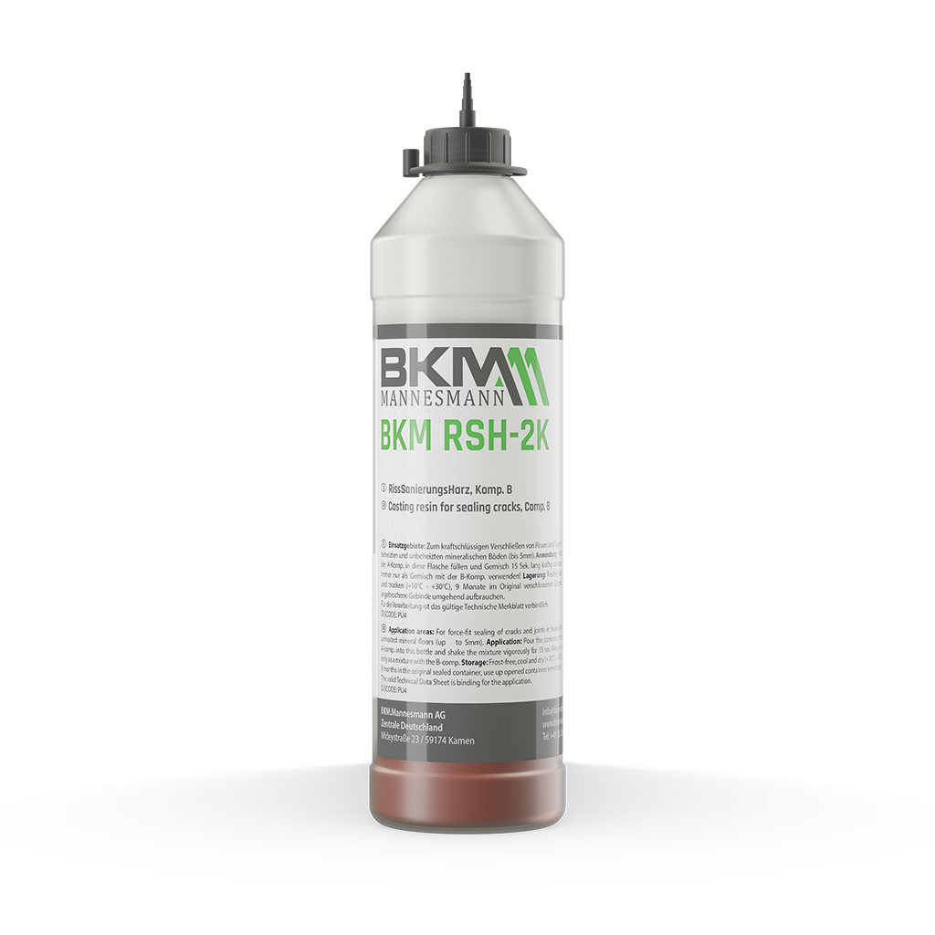 BKM RSH-2K Set - RissSanierungsHarz im Set, zweikomponentig, Zinn, Flasche, Shaker