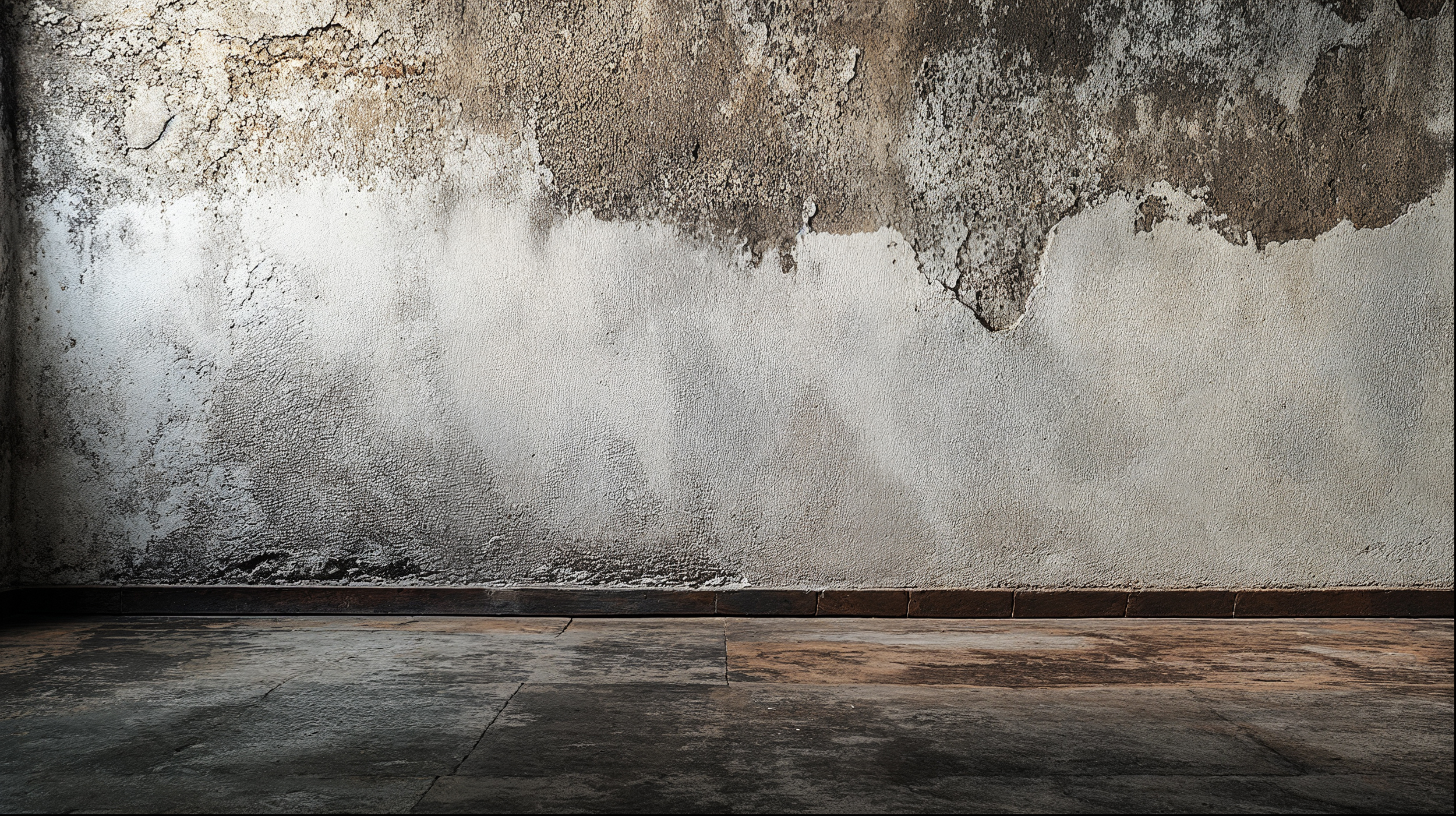 alte kellerwand mit putzabplatzungen